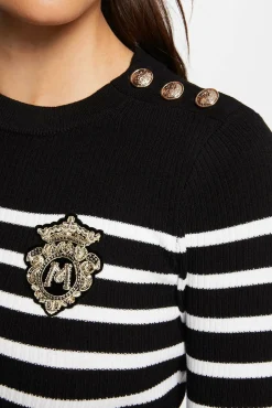 Camisola manga comprida com riscas