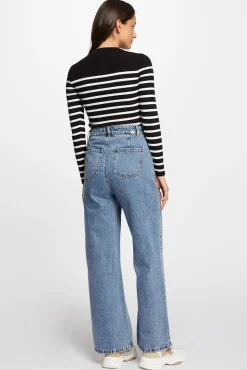 Camisola manga comprida com riscas