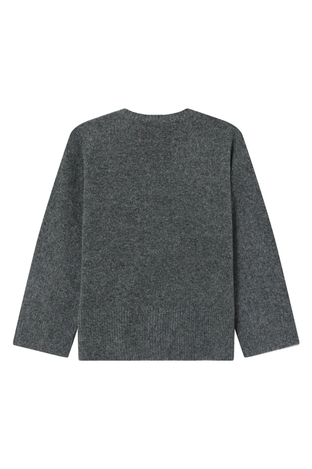 Camisola oversized de manga comprida com mensagem bordada