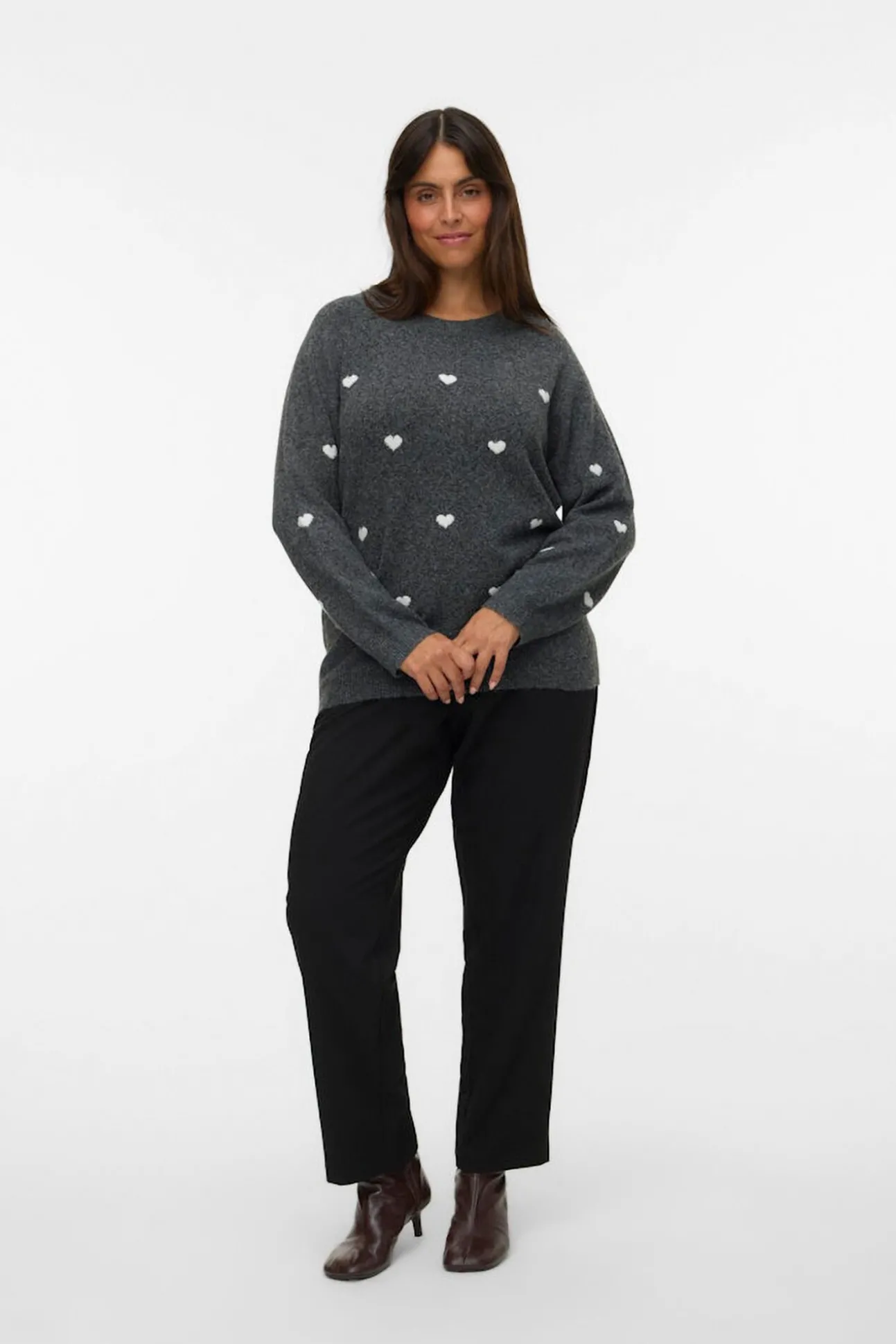Camisola plus size com gola redonda