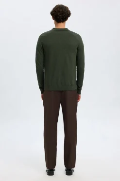 Camisola polo 100% algodão com meia fecho-éclair .