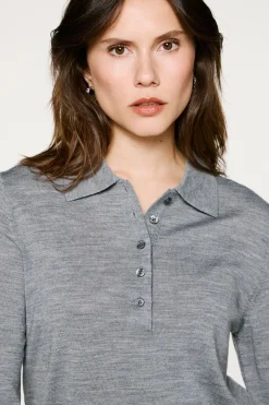 Camisola polo 100% lã merino.