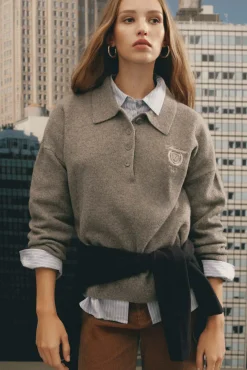 Camisola polo bordada
