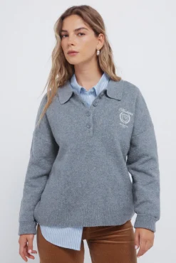 Camisola polo bordada
