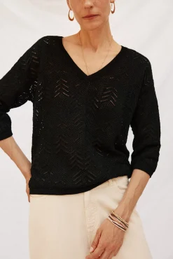 Camisola rendilhados lúrex