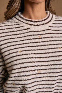 Camisola riscas coração Trice