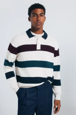 Camisola riscas de gola polo