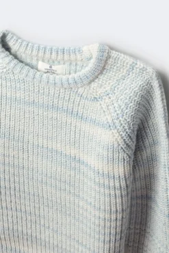 Camisola riscas de lurex para meninas.