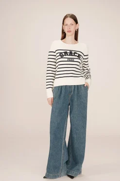 Camisola riscas de marinheiro em malha Milano