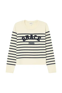 Camisola riscas de marinheiro em malha Milano