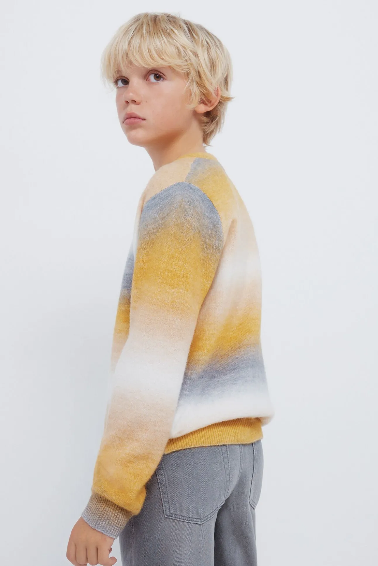 Camisola riscas laranja para meninos