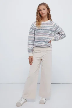 Camisola riscas para meninas.