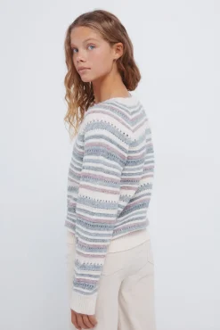 Camisola riscas para meninas.
