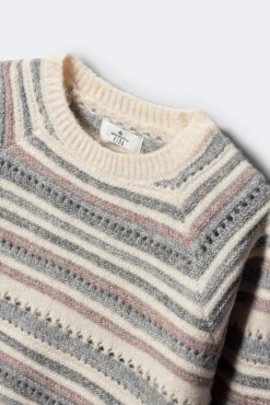 Camisola riscas para meninas.