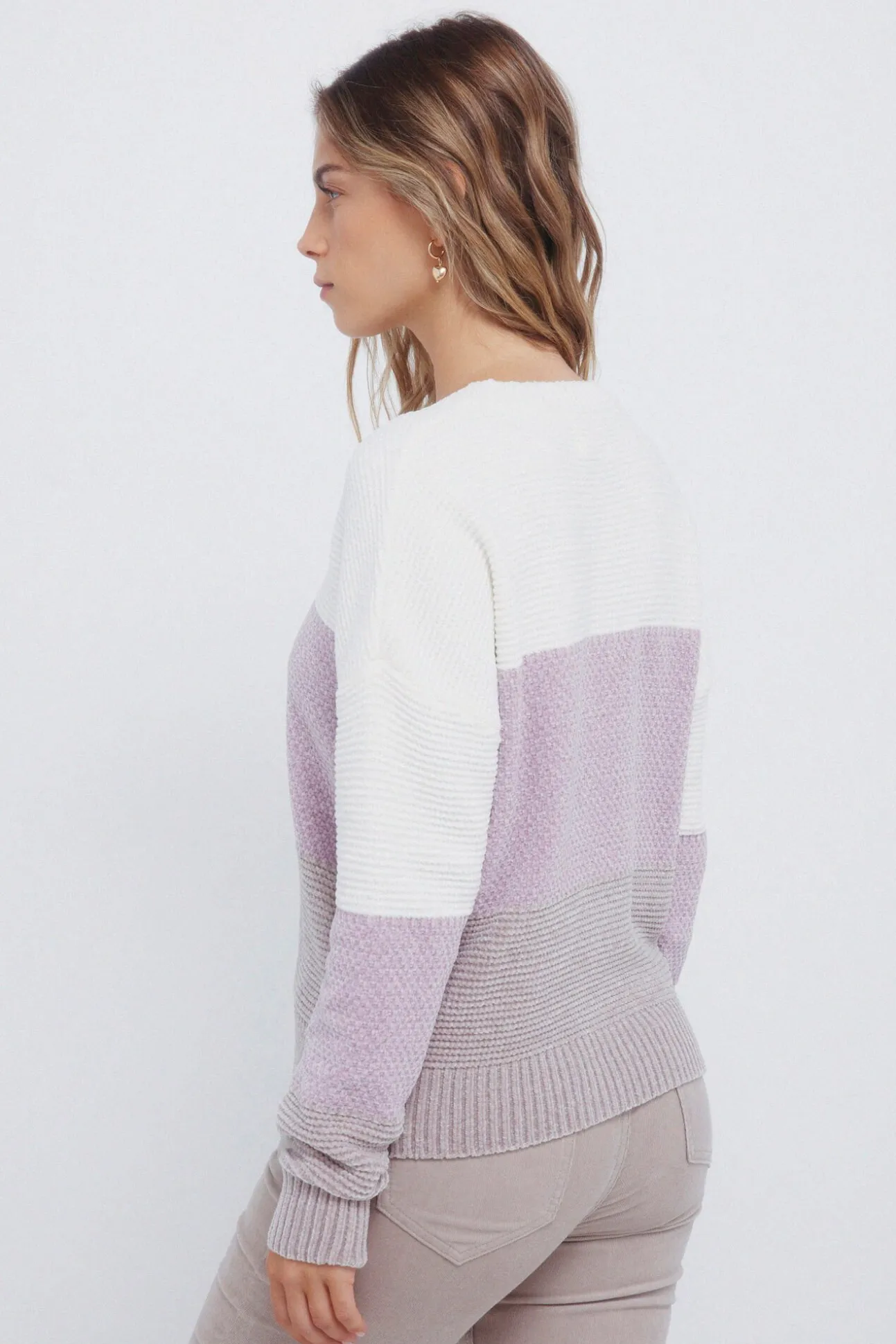 Camisola às riscas de chenille