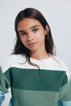 Camisola às riscas para menina