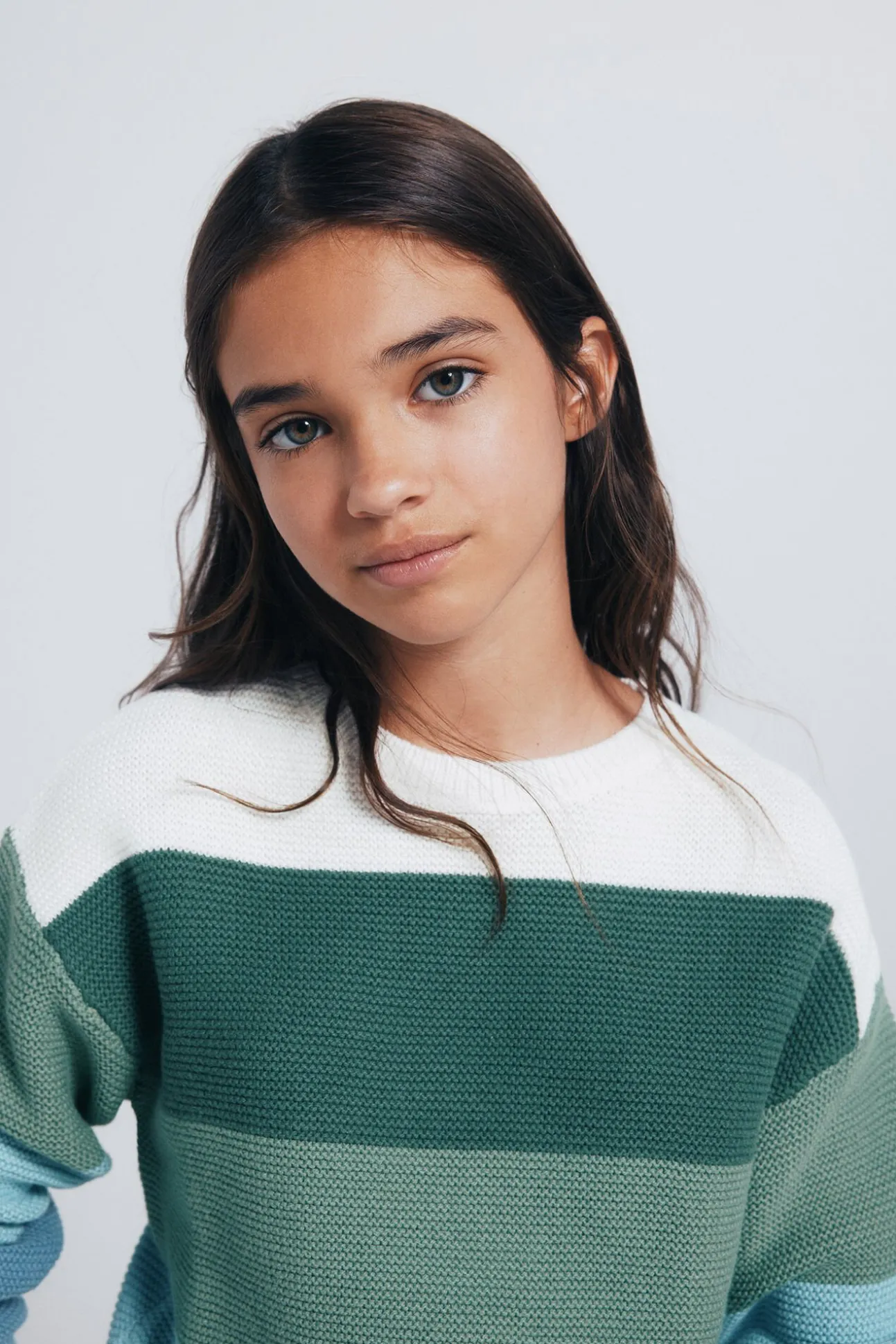 Camisola às riscas para menina