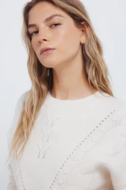 Camisola trançado em V