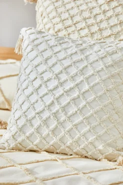 Capa de almofada royal cru com diamante em relevo