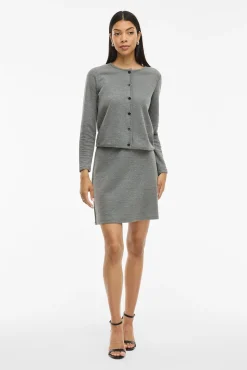 Cardigan abotoado de algodão e viscose
