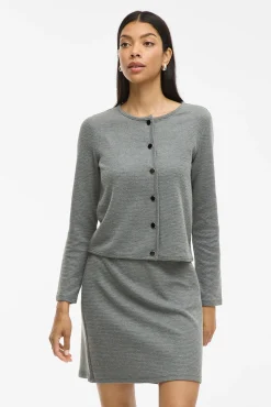 Cardigan abotoado de algodão e viscose