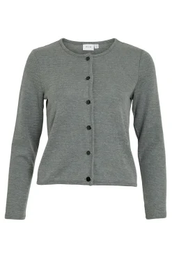 Cardigan abotoado de algodão e viscose