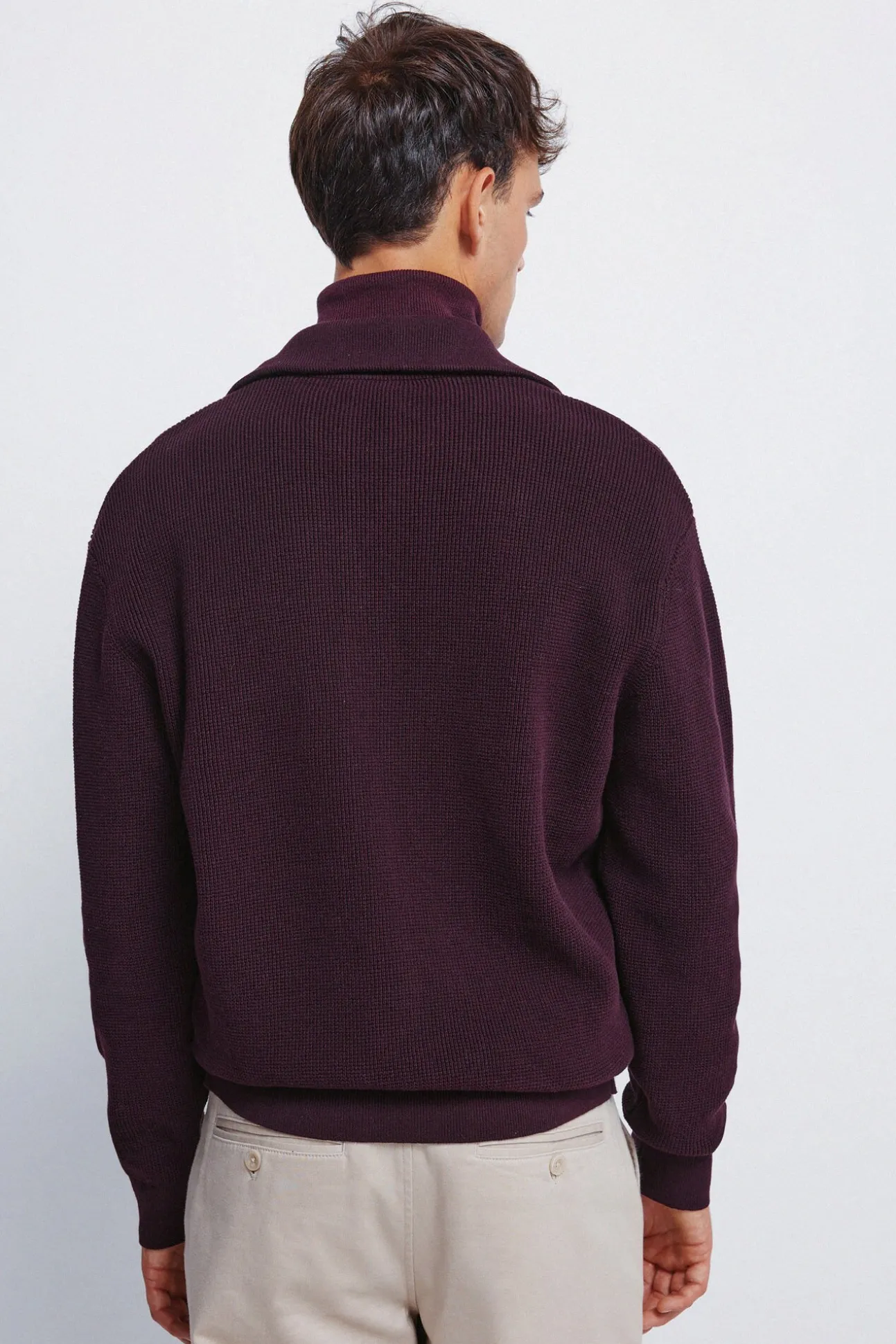 Cardigan com casaco de malha