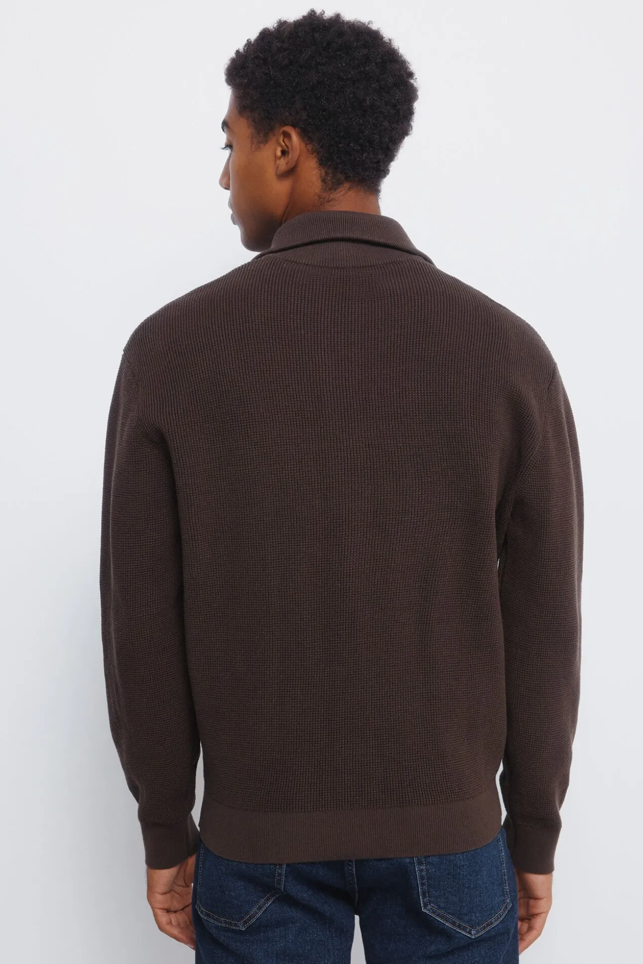 Cardigan com casaco de malha
