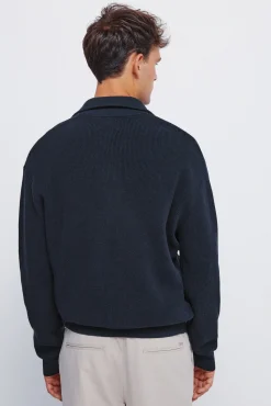 Cardigan com casaco de malha