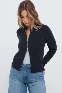 Cardigan com fecho-éclair