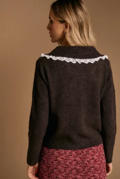 Cardigan com gola balinesa