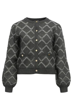 Cardigan com malha diamante