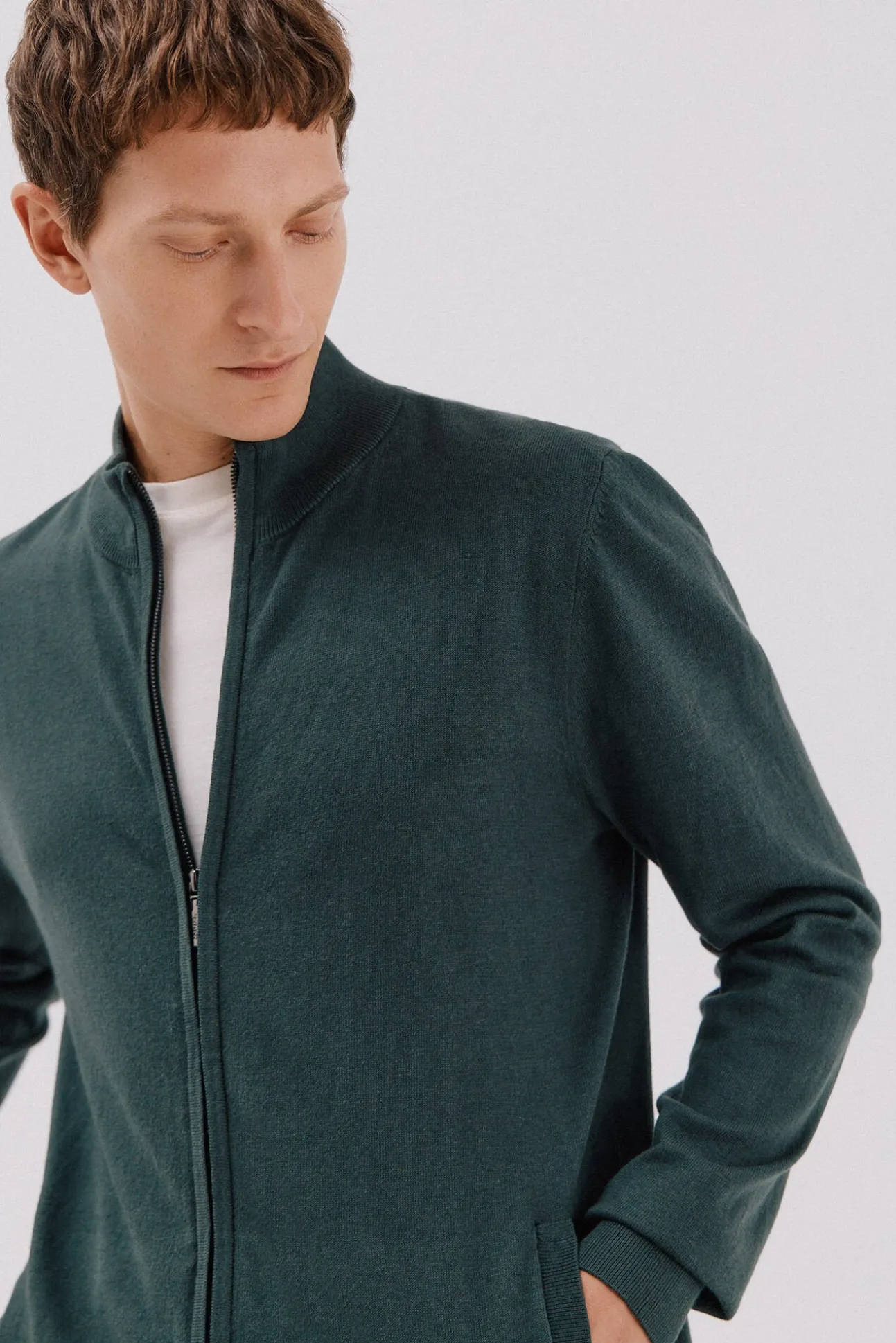 Cardigan de algodão e cashmere