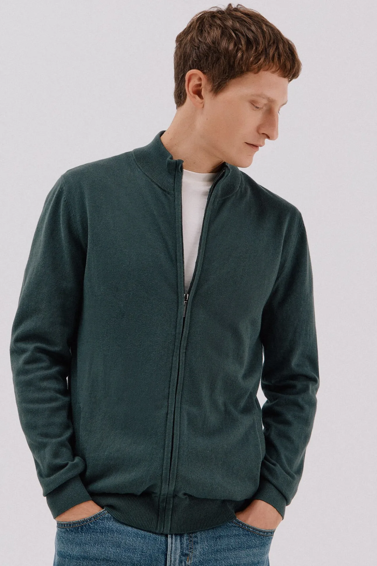 Cardigan de algodão e cashmere