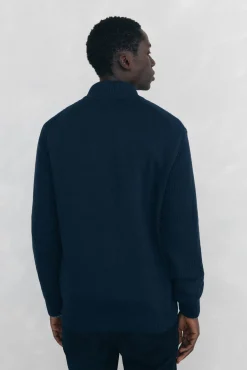 Cardigan de algodão premium para o Natal com fecho de fecho-éclair