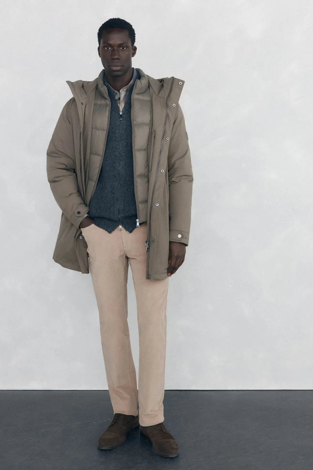 Cardigan de algodão premium para o Natal com fecho de fecho-éclair