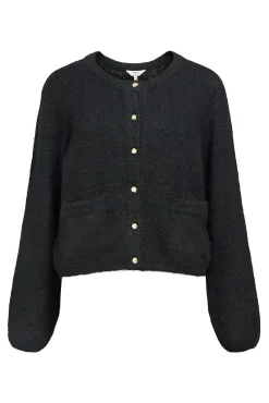 Cardigan de lã com gola redonda