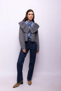 Cardigan de lã e alpaca