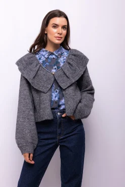 Cardigan de lã e alpaca