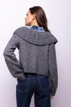 Cardigan de lã e alpaca