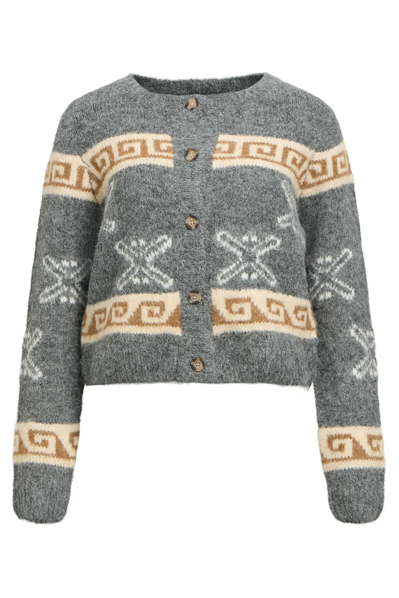 Cardigan de lã estampado