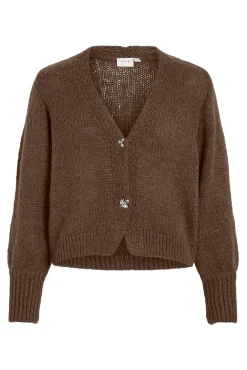 Cardigan de malha com lã
