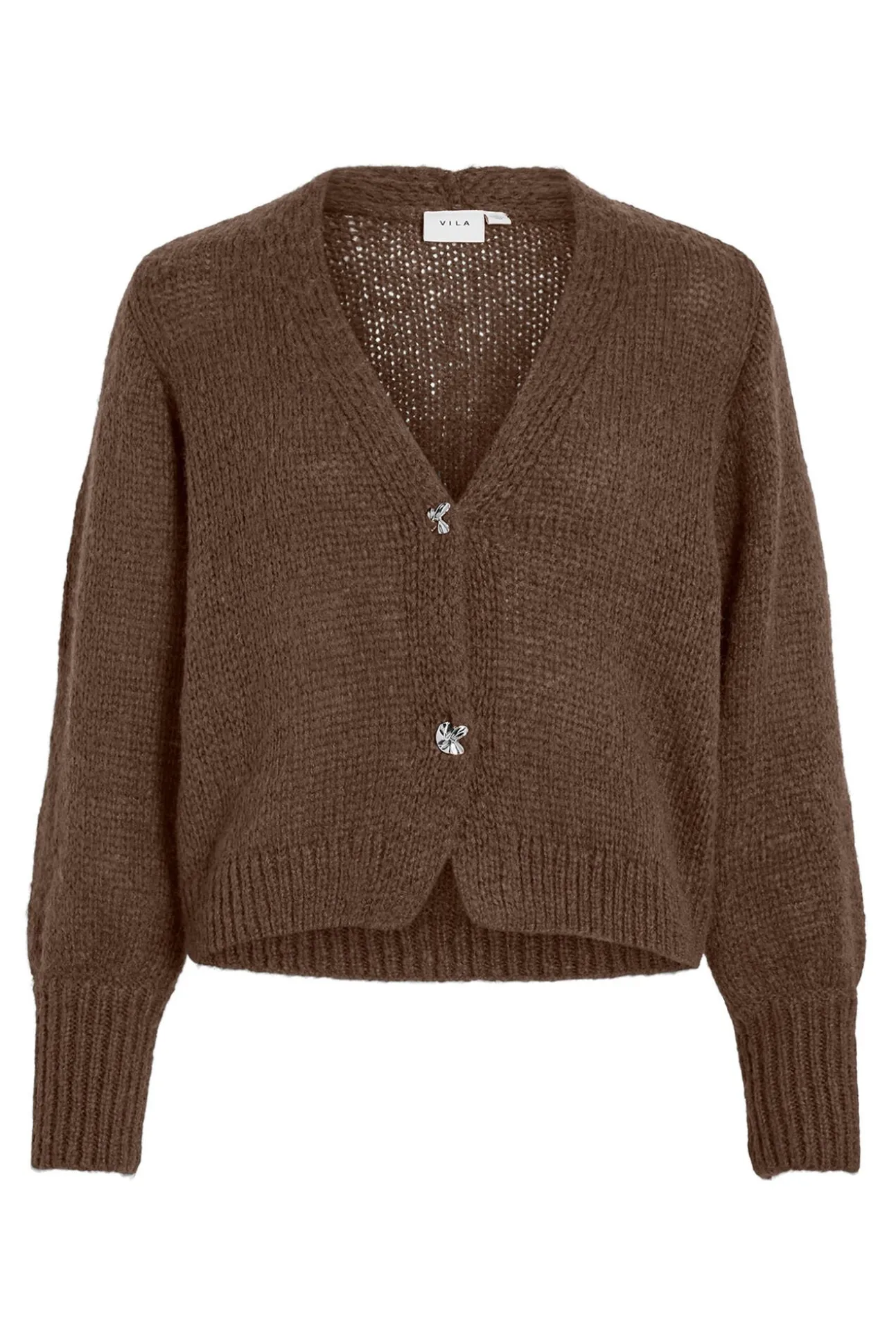 Cardigan de malha com lã