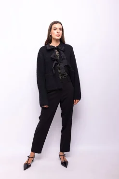 Cardigan de malha com laços