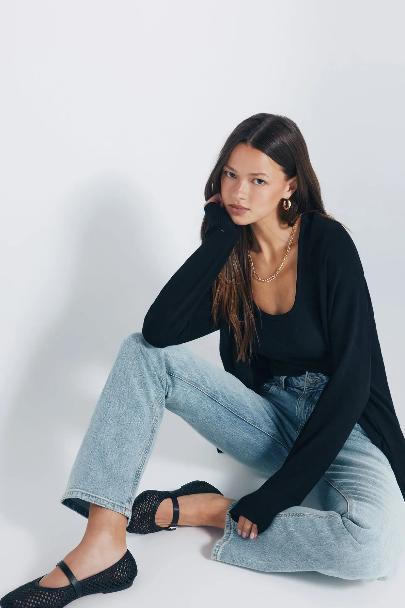 Cardigan leve aberto