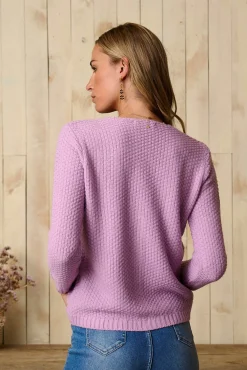 Cardigan lilás com botões