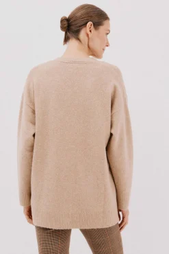 Cardigan longo com bolsos