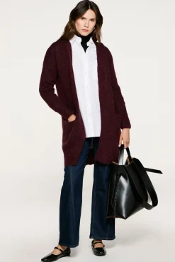Cardigan longo de alpaca