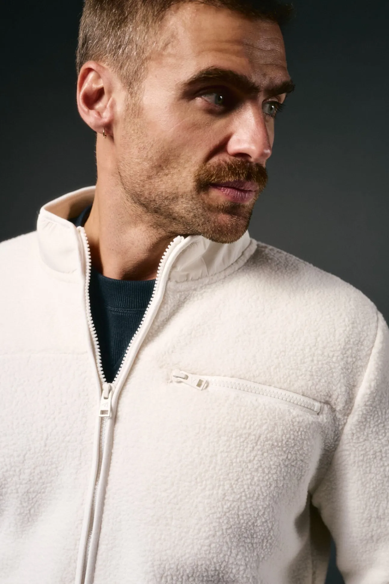 Cardigan tecido sherpa