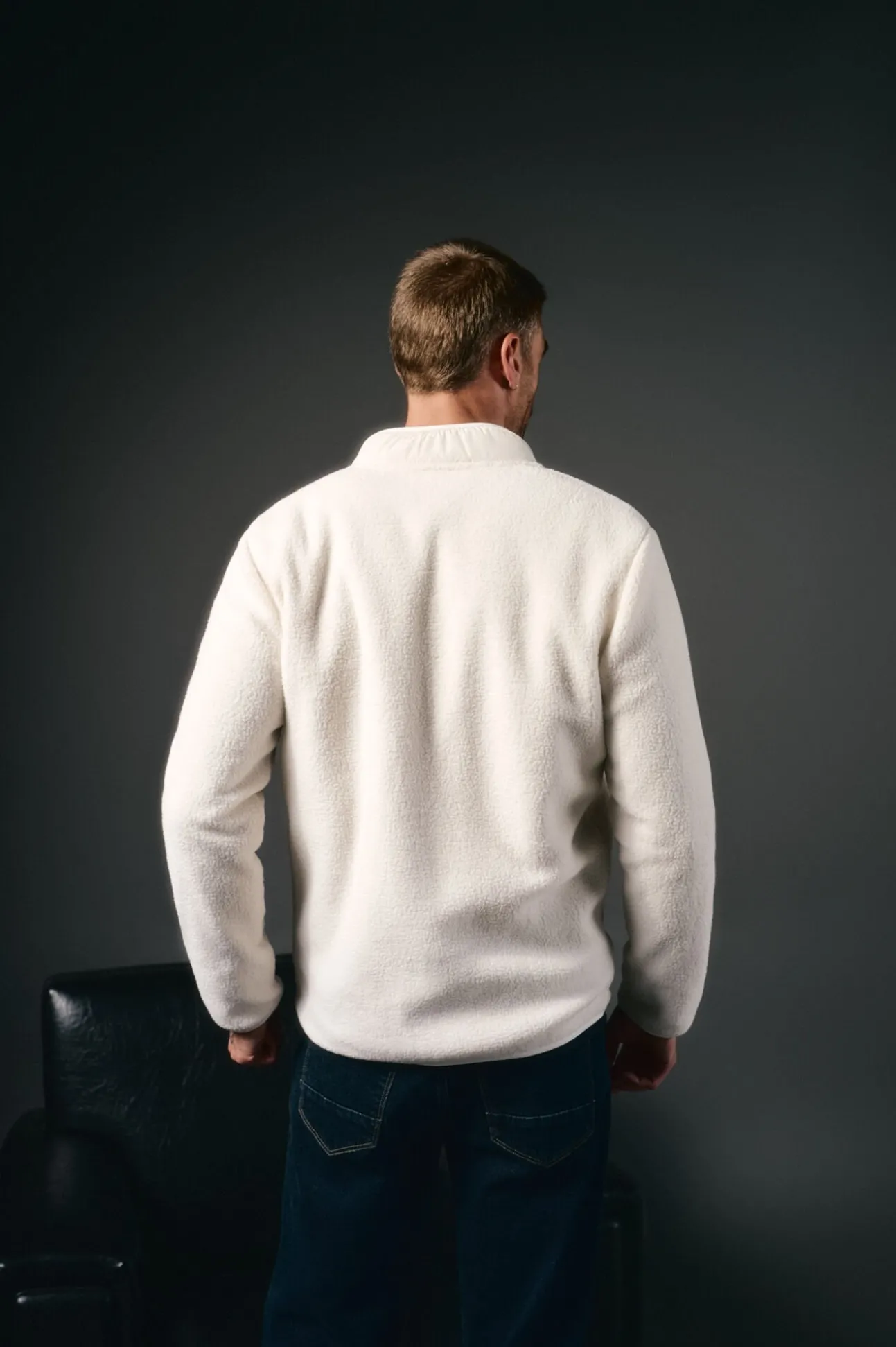 Cardigan tecido sherpa